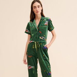 Rachel Antonoff Jules Velvet Jumpsuit Ducks sz L